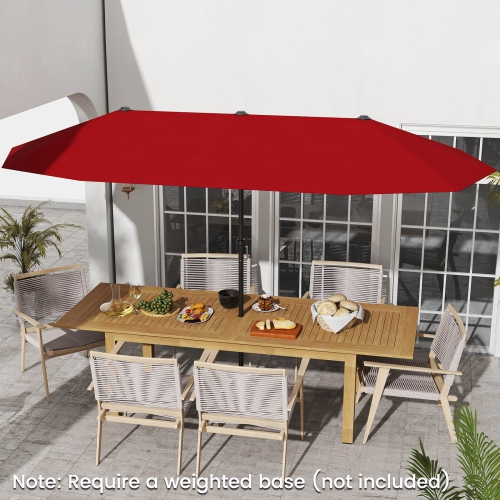 Costway 13 FT Large Patio Umbrella Outdoor Double-Sided Table Market Umbrella for Garden Beige/Brown/Gray/Navy/Orange/Wine