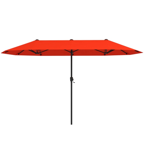 Grand parasol extérieur à table double face 13 pi de Costway pour jardin beige/brun/gris/bleu marine/orange/vin