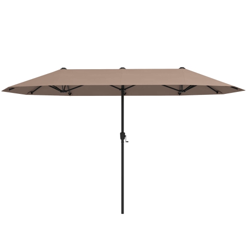 Grand parasol extérieur à table double face 13 pi de Costway pour jardin beige/brun/gris/bleu marine/orange/vin