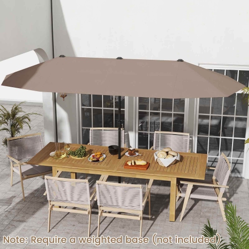 Costway 13 FT Large Patio Umbrella Outdoor Double-Sided Table Market Umbrella for Garden Beige/Brown/Gray/Navy/Orange/Wine