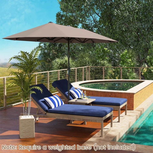 Costway 13 FT Large Patio Umbrella Outdoor Double-Sided Table Market Umbrella for Garden Beige/Brown/Gray/Navy/Orange/Wine