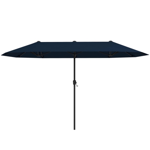 Costway 13 FT Large Patio Umbrella Outdoor Double-Sided Table Market Umbrella for Garden Beige/Brown/Gray/Navy/Orange/Wine