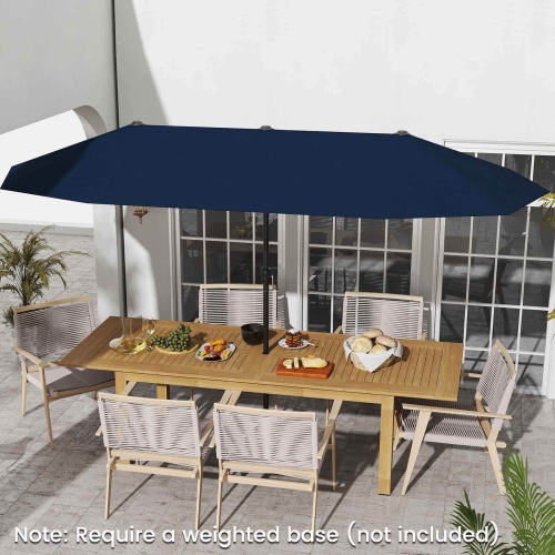 Costway 13 FT Large Patio Umbrella Outdoor Double-Sided Table Market Umbrella for Garden Beige/Brown/Gray/Navy/Orange/Wine