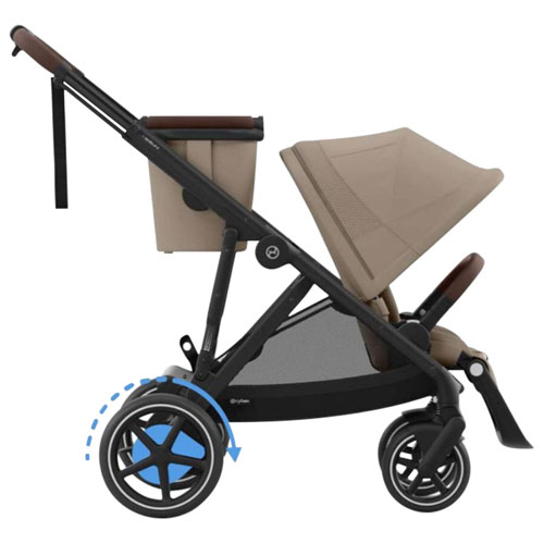 Poussette pleine grandeur convertible e-Gazelle S de Cybex - Beige amande/Noir