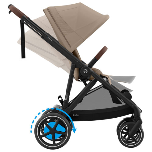Poussette pleine grandeur convertible e-Gazelle S de Cybex - Beige amande/Noir