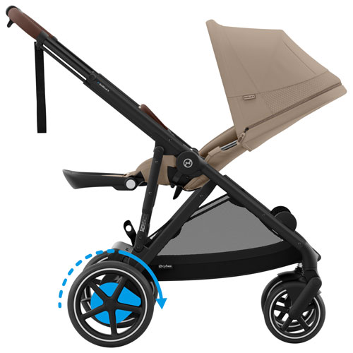Poussette pleine grandeur convertible e-Gazelle S de Cybex - Beige amande/Noir