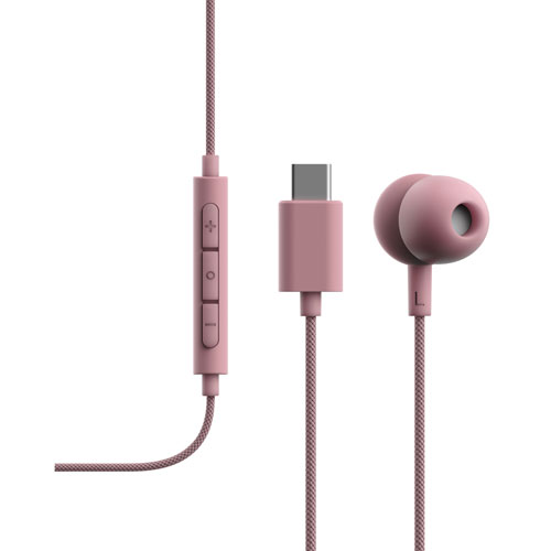Écouteurs boutons avec fil essentiels V3 de Sudio Audio - Rose