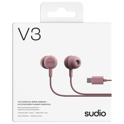 Sudio Audio V3 In-Ear Essential Wired Earbuds - Pink