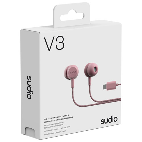 Sudio Audio V3 In-Ear Essential Wired Earbuds - Pink