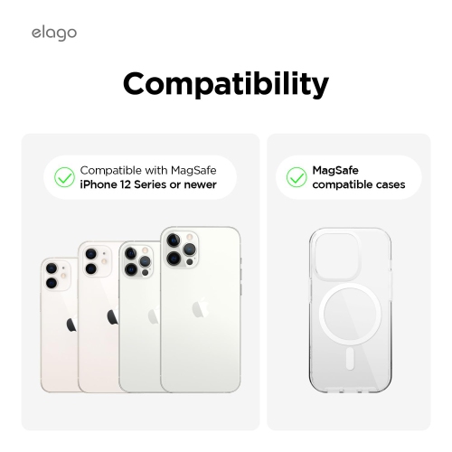 elago Clear Magnetic Card Holder Compatible with MagSafe for iPhone 16/15/14/13/12 Series - Secure Phone Wallet, Durable Polycarbonate Construction,