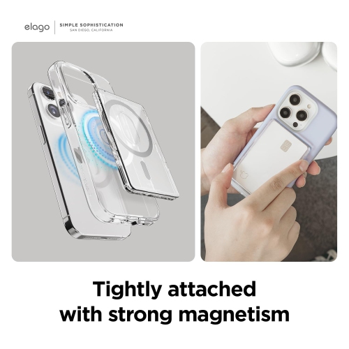 elago Clear Magnetic Card Holder Compatible with MagSafe for iPhone 16/15/14/13/12 Series - Secure Phone Wallet, Durable Polycarbonate Construction,