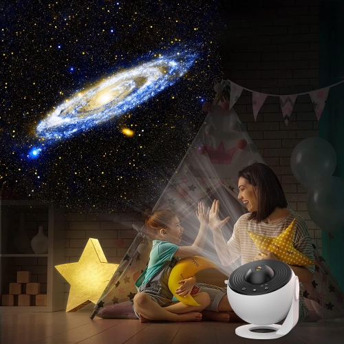 Galaxy Projector, LED Star Projector Night Light with Nebula,360 Degree Rotation,Timing,Mute Design,Filin Film Projection Effect