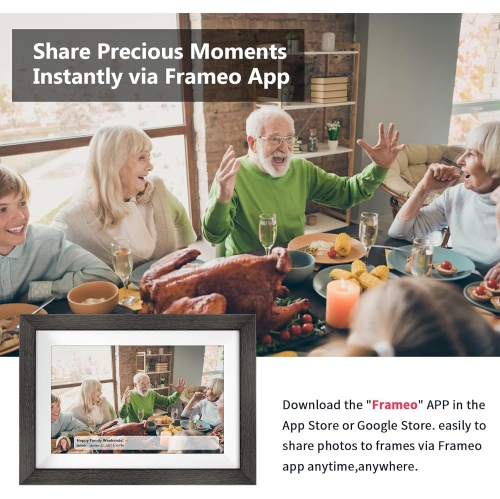 10.1 Inch WiFi Digital Picture Frame,IPS HD Cloud Smart Digital Photo Frame 32G,Share Photo Video via Frameo APP