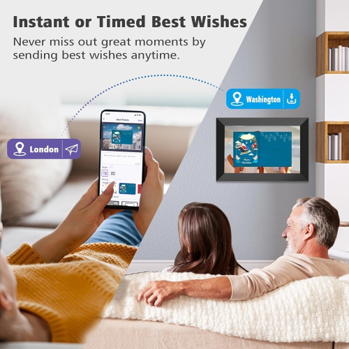 10" WiFi Digital Picture Frame HD IPS Touch Screen,Electronic Smart Photo Frame 32G,Instantly Share Photo/Video via Uhale App