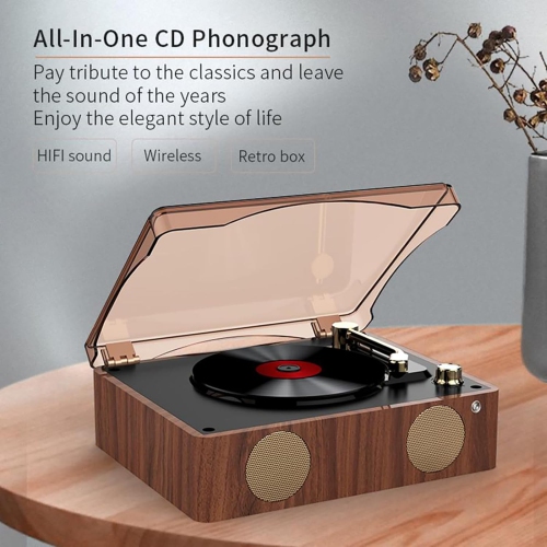 Portable CD Player,Retro CD Bluetooth Player with Dual Speakers for Home Car,Rechargeable Boombox CD Player