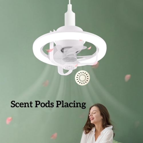 E27 Fan Light Bulb Ceiling Fan with Light Dimmable Remote RGB Ceiling Lights