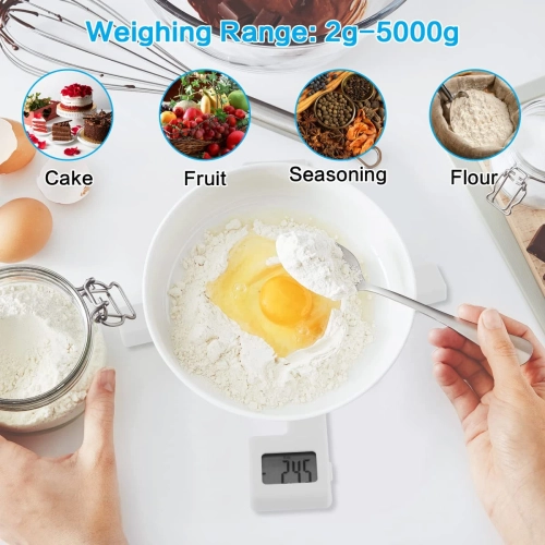 Compact Folding Digital Kitchen Scale, Highly Accurate Portable Food Scale