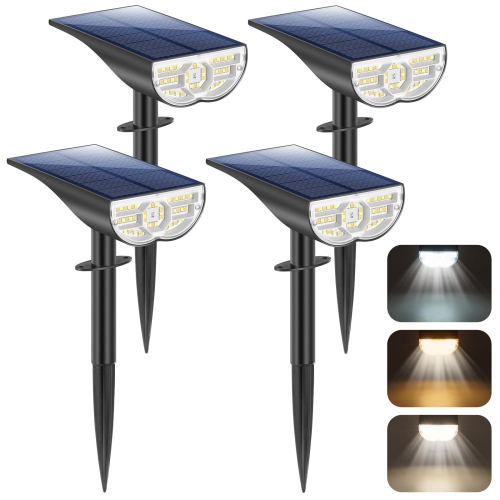 4 Packs Solar Lights Outdoor, 5 Working Modes Solar Powered Spotlights for Yard, Waterproof Outside Solar Landscape Lights