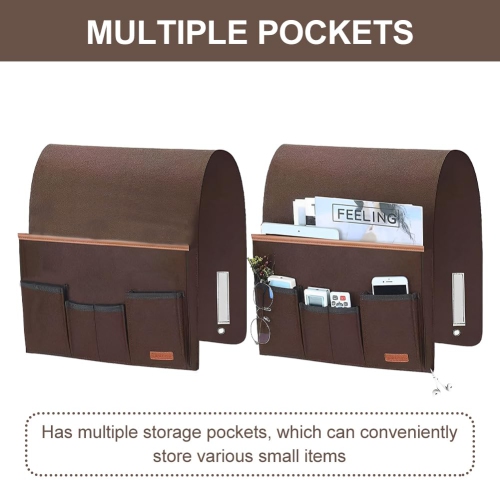 Sofa Armrest Organizer Non-Slip Bedside Armchair Caddy Storage Basket Bag Slip Resistant Couch Remote Control Holder Storage Bag
