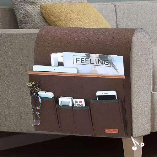 Sofa Armrest Organizer Non-Slip Bedside Armchair Caddy Storage Basket Bag Slip Resistant Couch Remote Control Holder Storage Bag