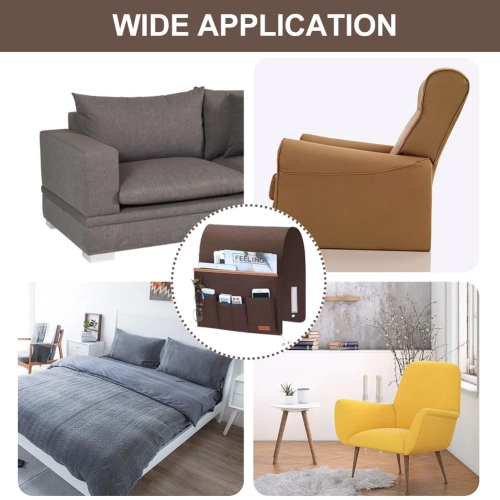 Sofa Armrest Organizer Non-Slip Bedside Armchair Caddy Storage Basket Bag Slip Resistant Couch Remote Control Holder Storage Bag