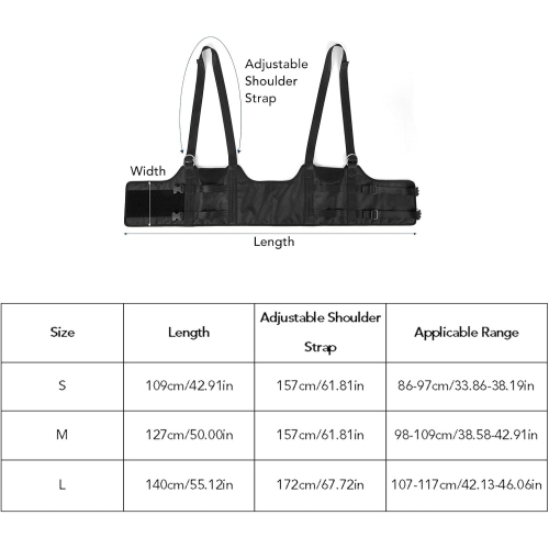 Back Stretcher Belt Lumbar Traction Spinal Decompression Belt Harness Back Stretch Device Pain Relief Back Belt(Size M)