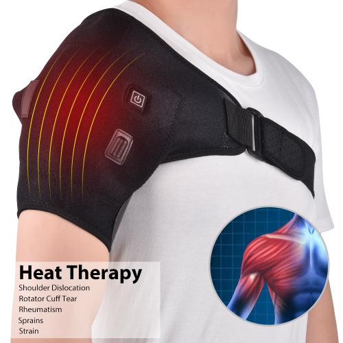 Image 1 of 8.. Electric Heating Shoulder Strap Hot Compress Shoulder Heat Therapy Pad Shoulder Back Breathable Strap