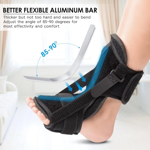 Plantar Fasciitis Night Splint Foot Brace with Foam Pad Ankle Brace for Achilles Tendonitis Relief Foot Drop Heel Arch Pain