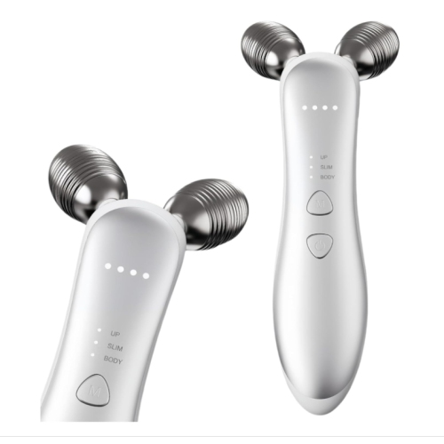 Electric EMS Microcurrent Beauty Introducer Facial Firming Lifting Roller Double Ball V Face Slimming Massager