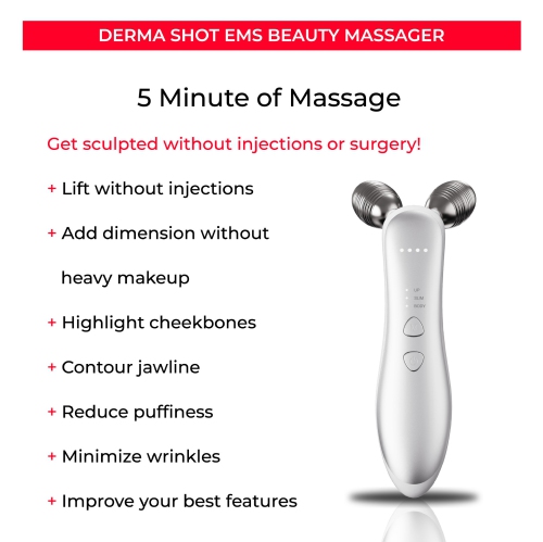 Electric EMS Microcurrent Beauty Introducer Facial Firming Lifting Roller Double Ball V Face Slimming Massager