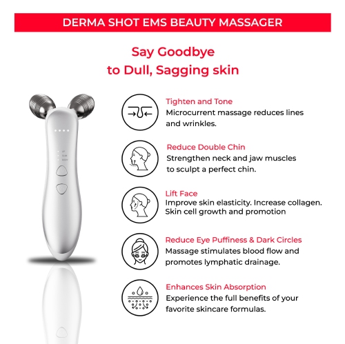 Electric EMS Microcurrent Beauty Introducer Facial Firming Lifting Roller Double Ball V Face Slimming Massager
