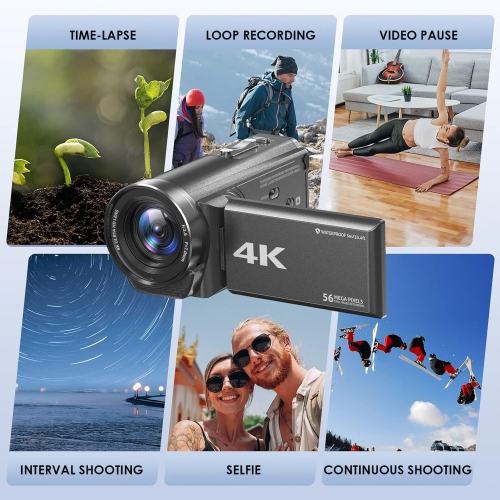 Video Camera Camcorder Waterproof Camera Support 4K Ultra HD 56MP 30FPS 18X Digital Zoom Underwater Camera