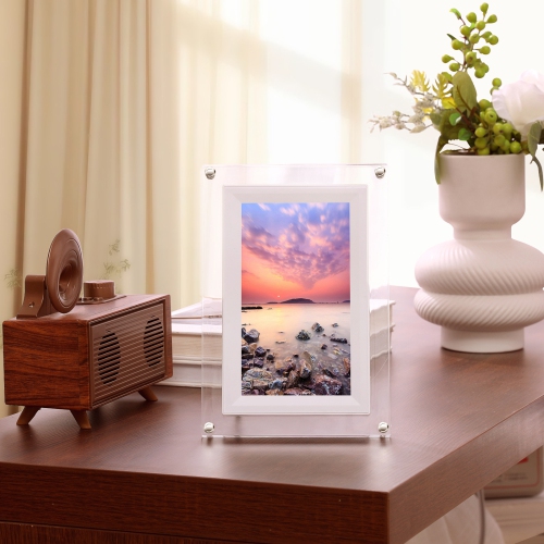 Acrylic Digital Photo Frame 7 Inches 2000mAh Automatically rotate Display IPS Screen 16G Memory Battery Gravity Induction