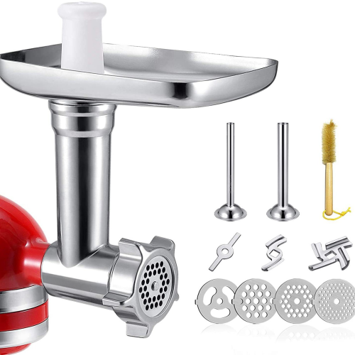 Hachoir à viande en métal pour batteur sur socle de KitchenAid, poussoir à saucisses