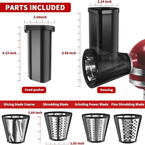 Hachoir à tranches Accessoires de râpe à fromage pour batteur sur socle de KitchenAid, accessoires inclus seulement