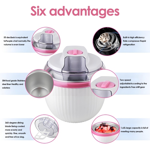 ice cream maker machine , 1 L Mini Electric DIY Frozen Fruit Freezer Smoothie Blender Ice Cream Machine Home Kitchen
