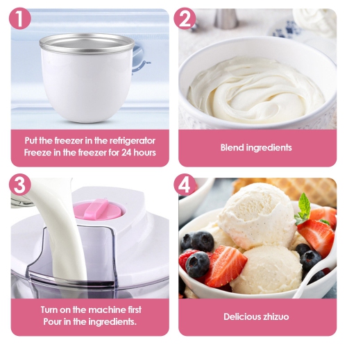 ice cream maker machine , 1 L Mini Electric DIY Frozen Fruit Freezer Smoothie Blender Ice Cream Machine Home Kitchen