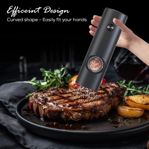 Electric Salt and Pepper Grinder Set of 2 Automatic Salt Pepper Mill Grinder with Adjustable Coarseness Battery Powered Spice Shakers