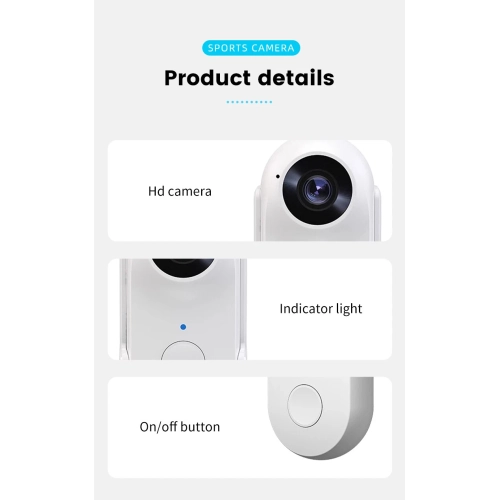 1080P Thumb Camera Sports DV Pet Outdoor Portable Cycling Pocket Sports Camera Driving Recorder - Black