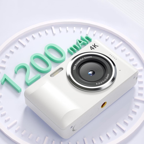 FC001 48MP Mini Digital Camera Portable Video SLR Camera 2.8 Inch IPS Screen 4K Recording Function CMOS Imaging - White