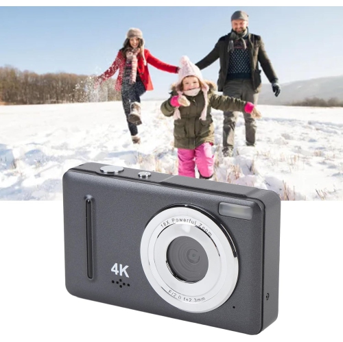 FC002 4K Photography Digital Camera, 100x Zoom Vlogging Camera with 2.4" HD Display, Compact Travel Camera - Pink + 64G Camera Card