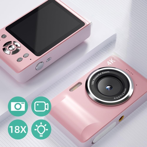 FC001 48MP Mini Digital Camera Portable Video SLR Camera 2.8 Inch IPS Screen 4K Recording Function CMOS Imaging - Pink