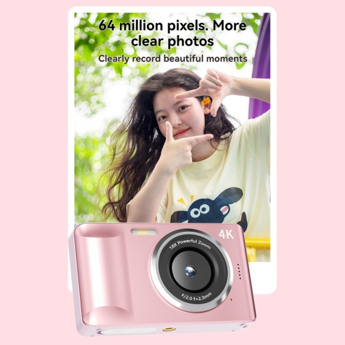 FC001 48MP Mini Digital Camera Portable Video SLR Camera 2.8 Inch IPS Screen 4K Recording Function CMOS Imaging - Pink