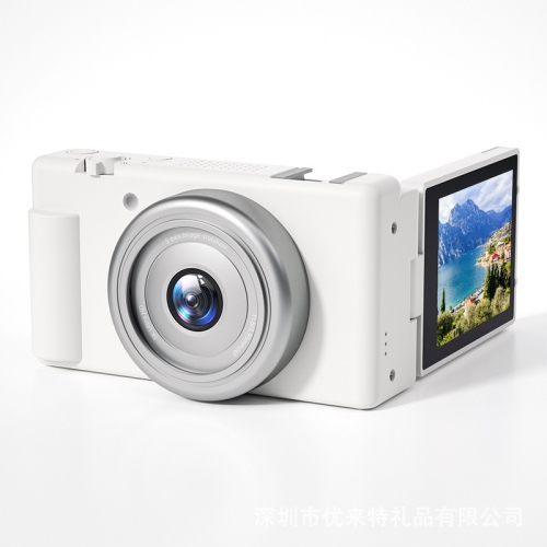 FC003 Selfie 270 degree flip screen student digital camera HD photography CCD shooting entry-level micro single camera - white + camera dedicated 64G
