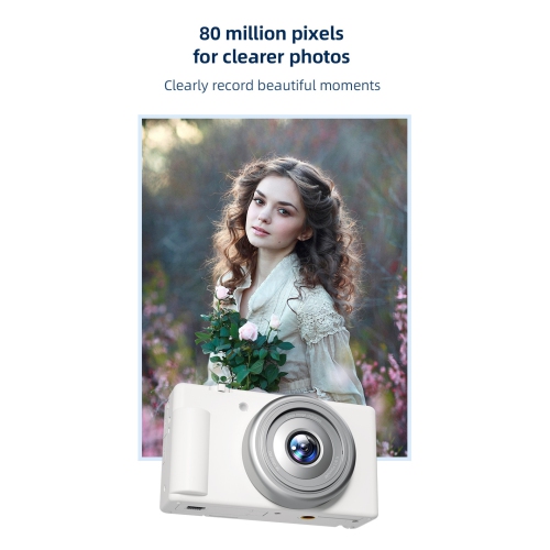 FC003 Selfie 270 degree flip screen student digital camera HD photography CCD shooting entry-level micro single camera - white + camera dedicated 64G