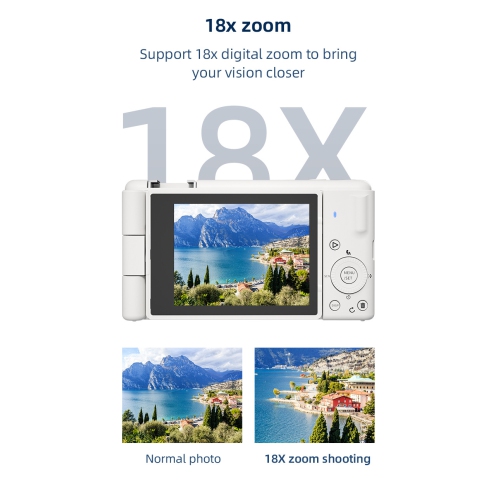 FC003 Selfie 270 degree flip screen student digital camera HD photography CCD shooting entry-level micro single camera - white + camera dedicated 64G