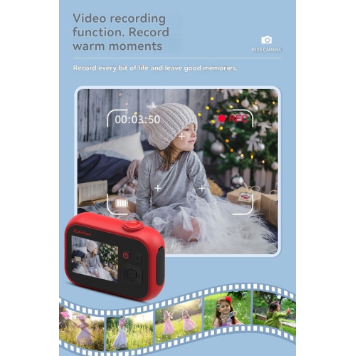 Mini caméra VGA pour enfants, étanche et antichoc, jouet cadeau, mini caméra intelligente pour enfants - Rouge