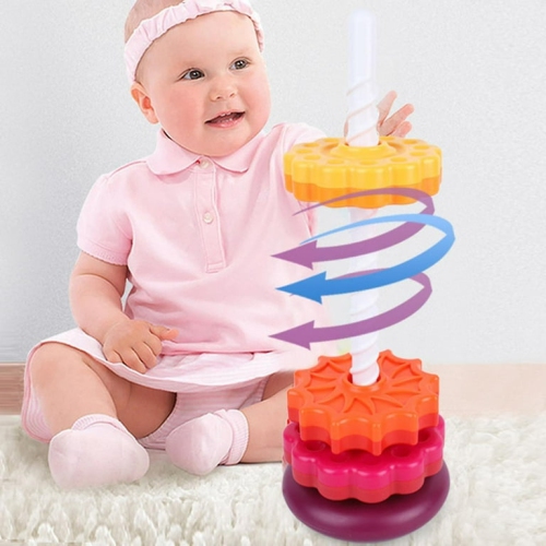 Rainbow color rotating stacking toys creative intelligence logic training building blocks toys children's early education toys