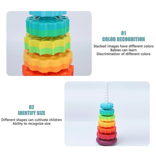 Rainbow color rotating stacking toys creative intelligence logic training building blocks toys children's early education toys
