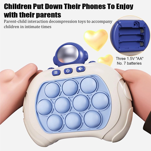 Toys, Machine Games Educational Pop Games Flash Fast Push Training Attention, Electronic Sensor Games Portable Pop Games for Boys Astronaut - Blue